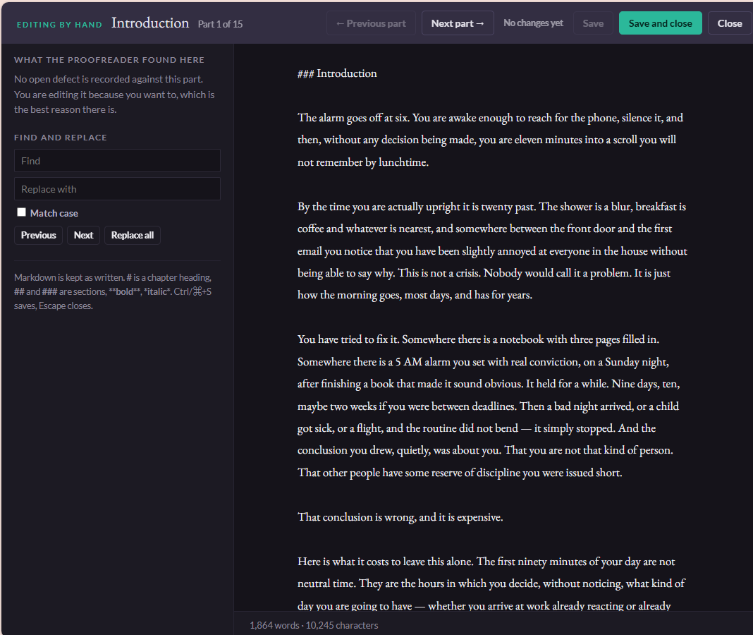 The manuscript editor