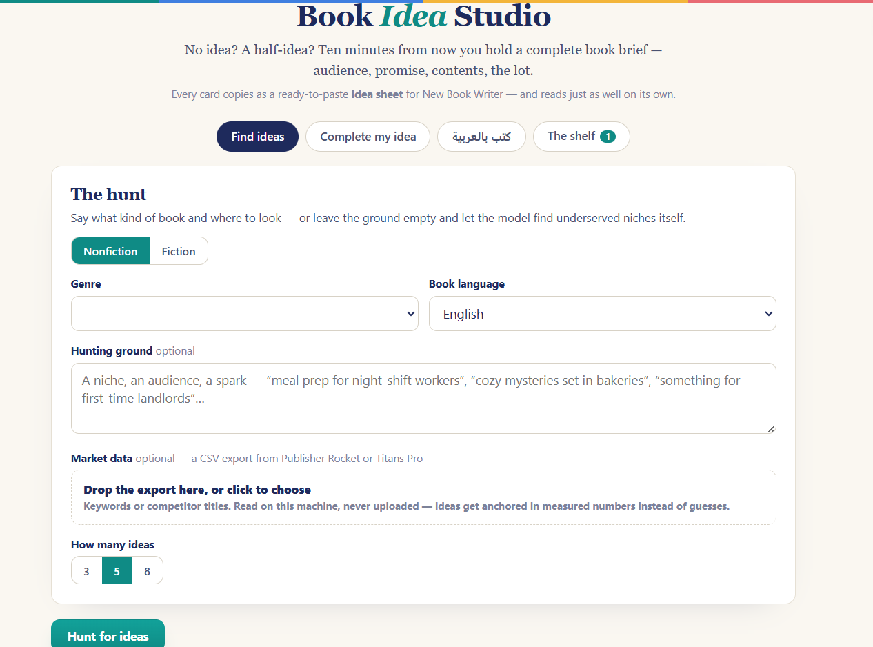 Book Idea Studio finding ideas